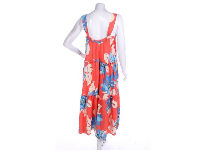 Abito maxi floreale Free People in lino e rayon - vista 2