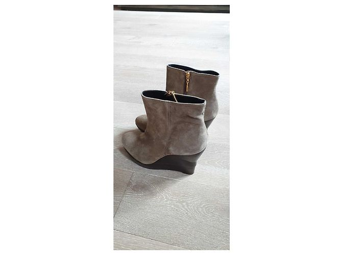 Diane Von Furstenberg Botas de cuña de ante gris DVF Gris pardo - vista 7