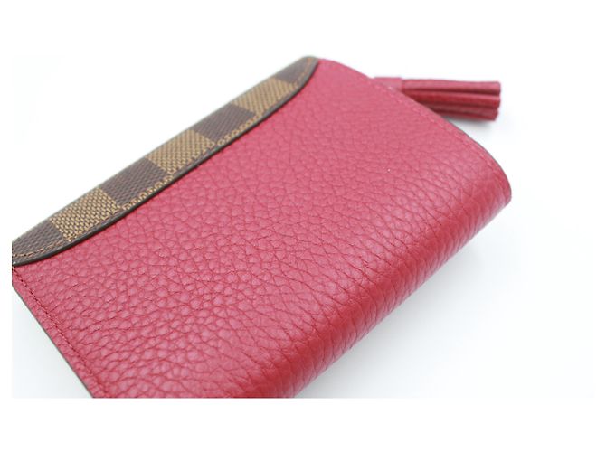 Portafoglio Louis Vuitton Croisette in pelle Damier ebano e rosso. Marrone Bordò - vista 2
