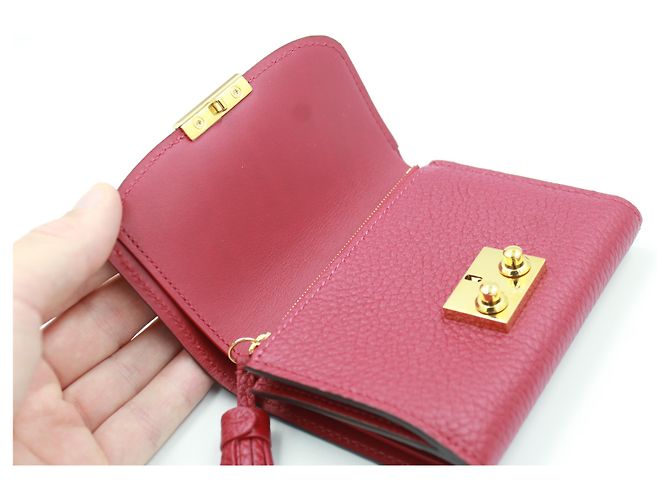 Portafoglio Louis Vuitton Croisette in pelle Damier ebano e rosso. Marrone Bordò - vista 4