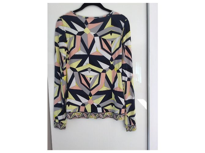 Top Emilio Pucci Fiore manga larga estampado signature Multicolor - vista 2