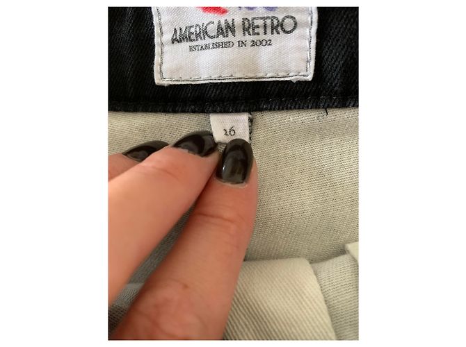 Pantaloncini in denim American Retro Eva Blu - vista 3