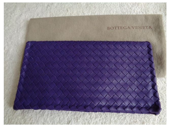 Pochette Bottega Veneta Intrecciato in pelle viola Porpora - vista 2