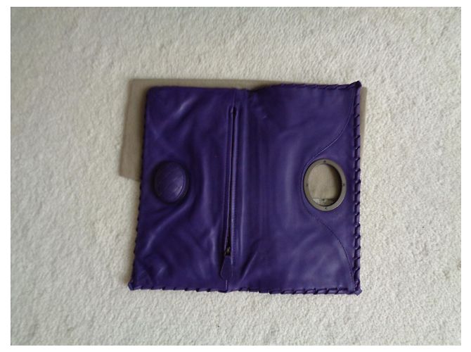Pochette Bottega Veneta Intrecciato in pelle viola Porpora - vista 4
