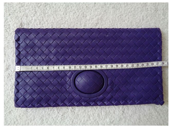 Pochette Bottega Veneta Intrecciato in pelle viola Porpora - vista 8