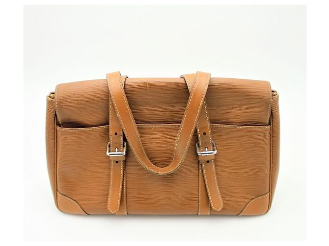 Louis Vuitton Ségur in pelle Epi marrone - vista 3