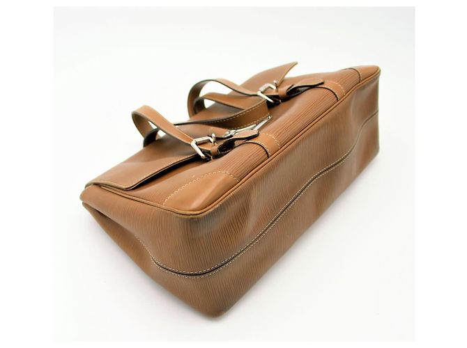 Louis Vuitton Ségur in pelle Epi marrone - vista 7