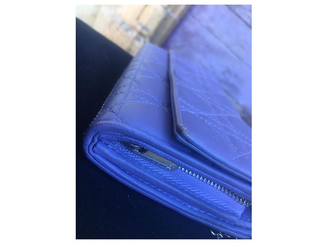Christian Dior Pochette portafoglio Lady Dior in pelle cannage lilla Porpora - vista 10