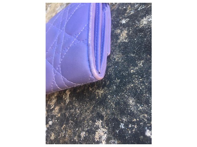 Christian Dior Pochette portafoglio Lady Dior in pelle cannage lilla Porpora - vista 8