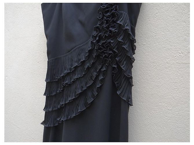 Escada Kleid Schwarz aus Polyester Größe 40 - Ansicht 5
