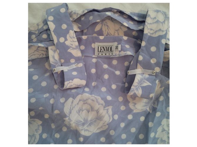 Autre Marque 100% Soie. Hecho en francia. Lenvol Paris. taille 36. En parfait état. Azul Crudo - vista 11