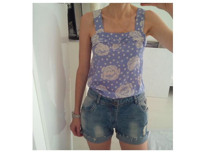 Autre Marque 100% Soie. Hecho en francia. Lenvol Paris. taille 36. En parfait état. Azul Crudo - vista 14