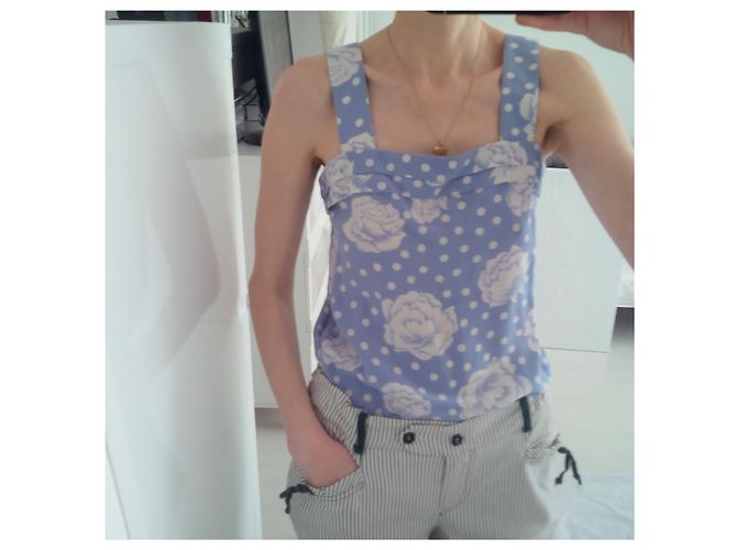 Autre Marque 100% Soie. Hecho en francia. Lenvol Paris. taille 36. En parfait état. Azul Crudo - vista 2