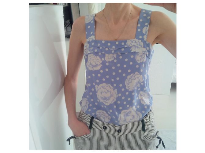 Autre Marque 100% Soie. Hecho en francia. Lenvol Paris. taille 36. En parfait état. Azul Crudo - vista 3