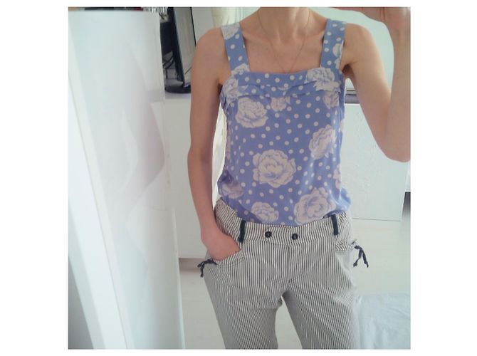 Autre Marque 100% Soie. Hecho en francia. Lenvol Paris. taille 36. En parfait état. Azul Crudo - vista 4