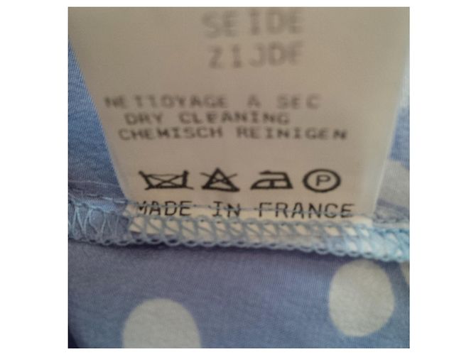 Autre Marque 100% Soie. Hecho en francia. Lenvol Paris. taille 36. En parfait état. Azul Crudo - vista 8