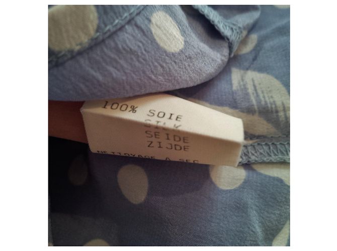 Autre Marque 100% Soie. Hecho en francia. Lenvol Paris. taille 36. En parfait état. Azul Crudo - vista 9