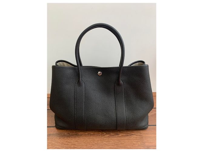 Borsa Hermès Garden Party Back in pelle nera Nero - vista 7