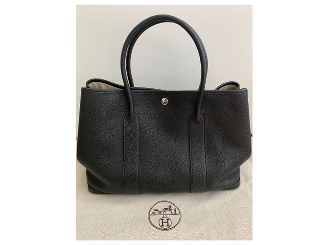 Borsa Hermès Garden Party Back in pelle nera Nero - vista 8