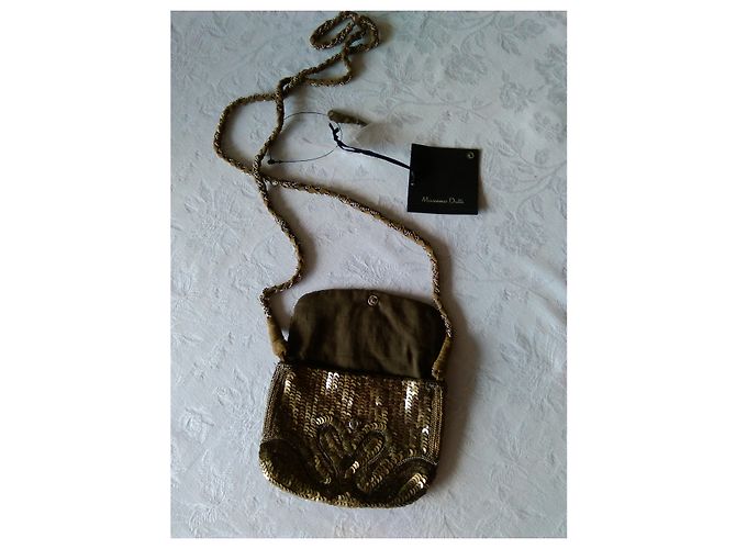 Bolso de mano Massimo Dutti Bronce con cadena - vista 3