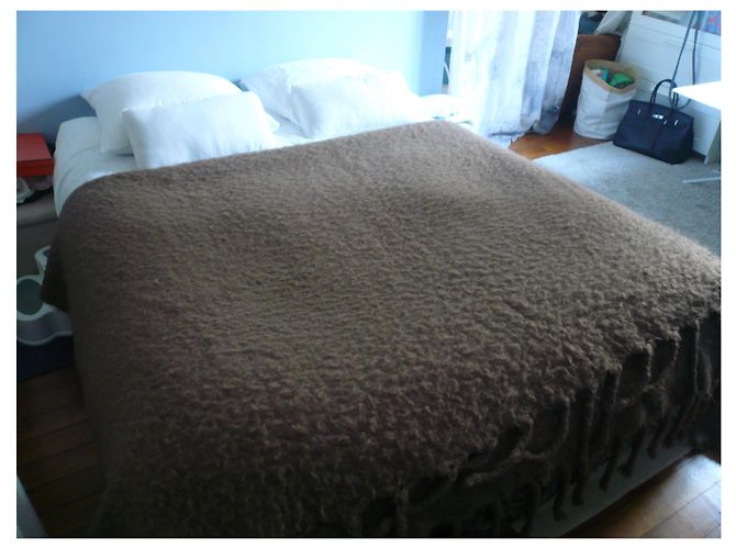 Hermès HERMES Immense couverture mohair marron TBE - vue 5