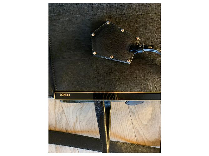Borsa a mano Fendi 2 Jours in pelle blu navy - vista 2