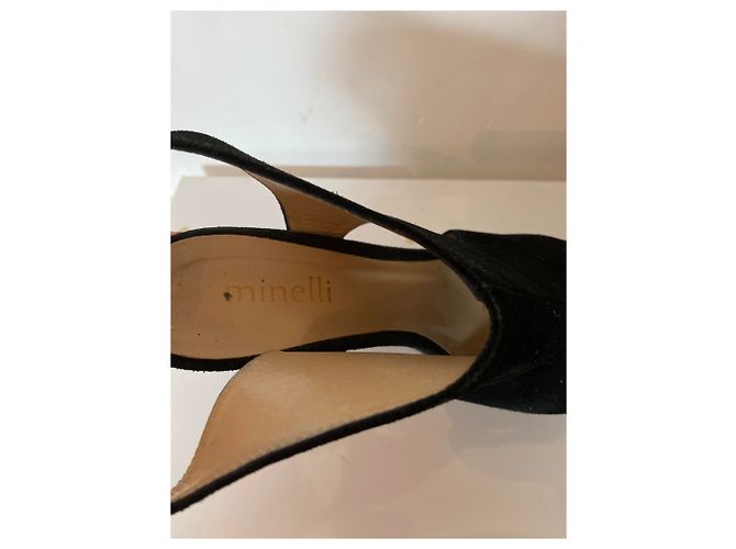 Autre Marque Mule con zeppa Minelli nere in pelle di cervo Nero - vista 2