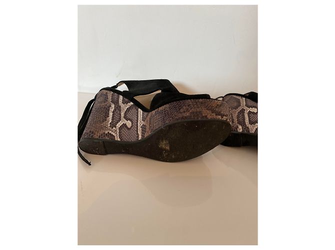 Autre Marque Mule con zeppa Minelli nere in pelle di cervo Nero - vista 4