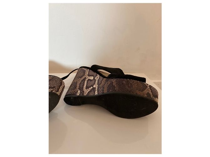 Autre Marque Mule con zeppa Minelli nere in pelle di cervo Nero - vista 5