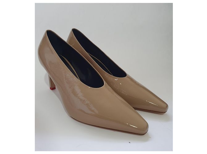 Décolleté Aeyde in vernice beige - vista 2