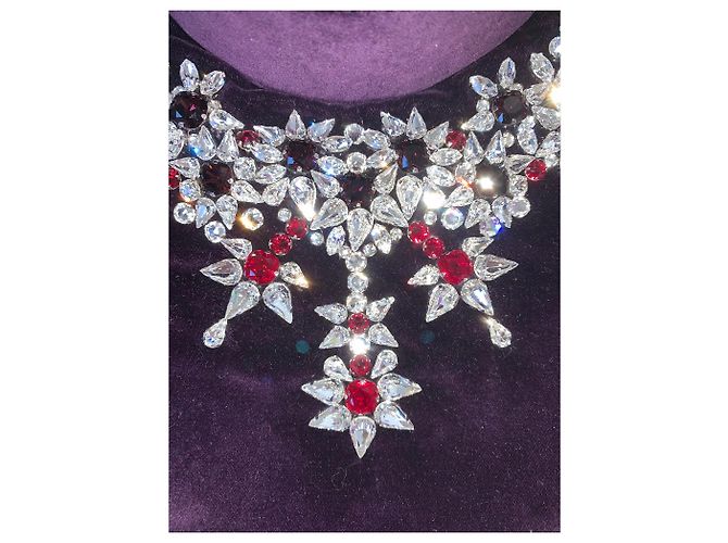 Collana bavoir Mary Katrantzou in velluto multicolore - vista 2