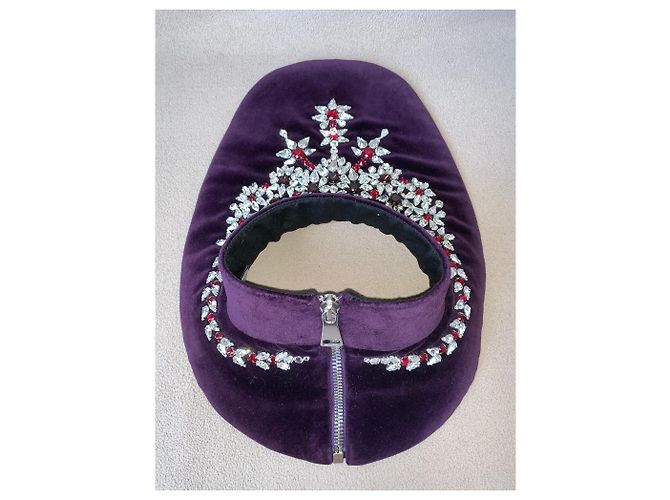 Collana bavoir Mary Katrantzou in velluto multicolore - vista 3