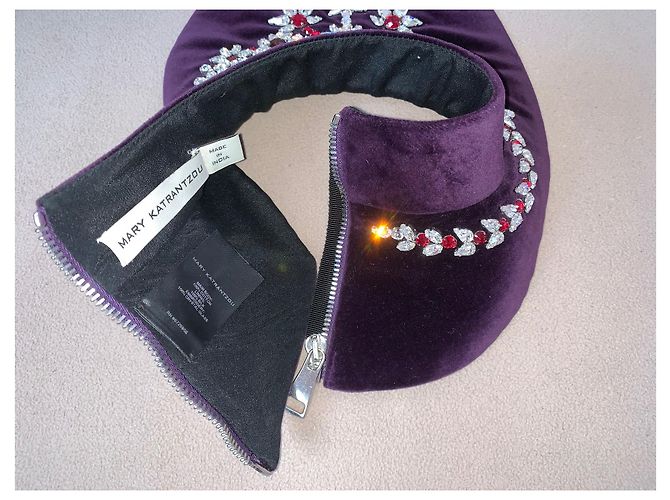 Collana bavoir Mary Katrantzou in velluto multicolore - vista 4