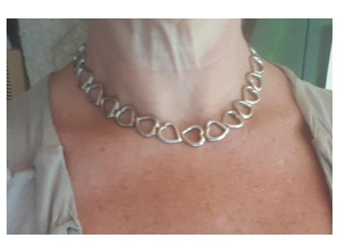 Yves Saint Laurent Cuore vintage girocollo in argento 925 - vista 2