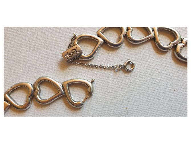 Yves Saint Laurent Cuore vintage girocollo in argento 925 - vista 4