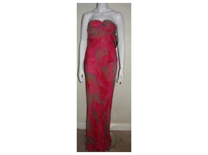 Iceberg Maxikleid aus Seidenchiffon rosa Fuchsia Pink Mehrfarben Fuschia - Ansicht 2
