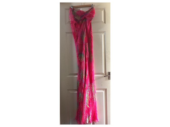 Iceberg Maxikleid aus Seidenchiffon rosa Fuchsia Pink Mehrfarben Fuschia - Ansicht 5