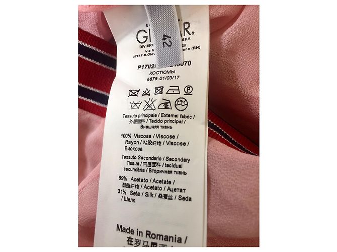 Vestido de chiffon kaftan de iceberg Rosa Vermelho Azul marinho - vista 9