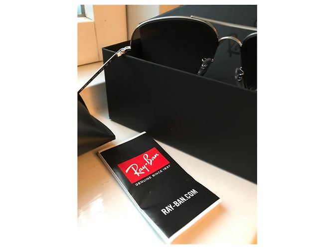 Ray-Ban Sonnenbrille RB3587 CHROMANCE Silver Frame Graue Gläser 61-15 Silber - Ansicht 2