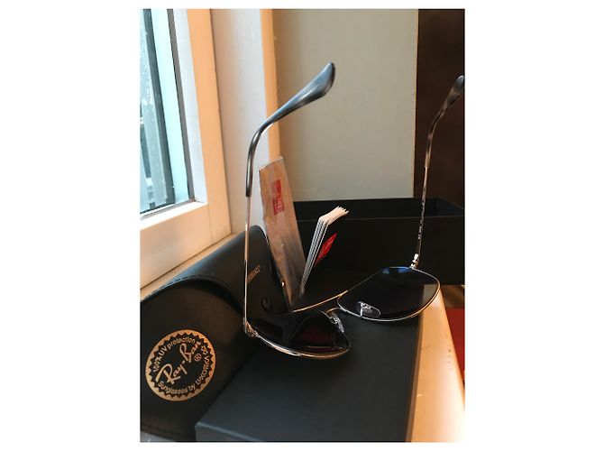 Ray-Ban Sonnenbrille RB3587 CHROMANCE Silver Frame Graue Gläser 61-15 Silber - Ansicht 3