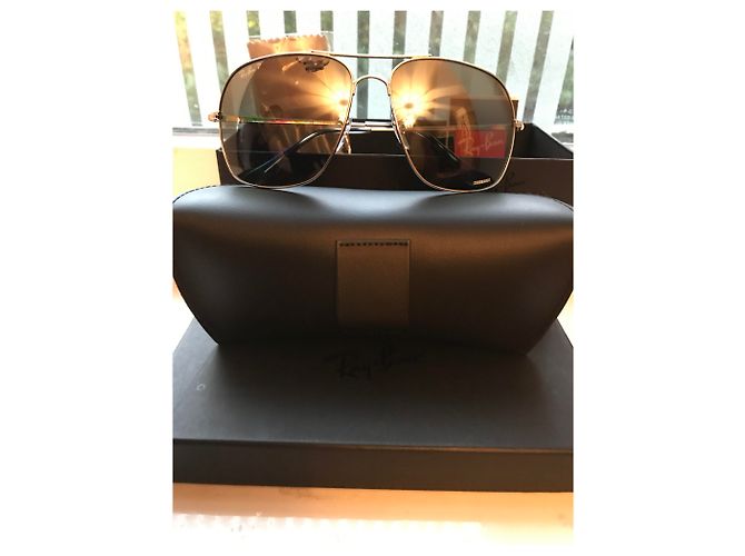 Ray-Ban Sonnenbrille RB3587 CHROMANCE Silver Frame Graue Gläser 61-15 Silber - Ansicht 5