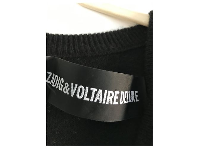 Suéter Zadig & Voltaire de cachemir y cuero negro - vista 4