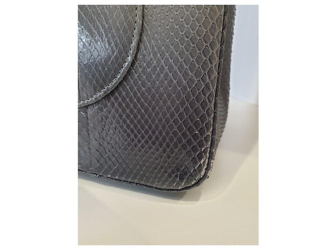 Timeless Borsa Chanel Classic Jumbo in Pitone Blu - vista 6
