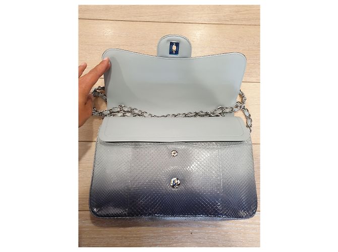 Timeless Borsa Chanel Classic Jumbo in Pitone Blu - vista 7