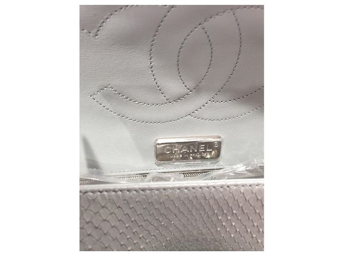 Timeless Borsa Chanel Classic Jumbo in Pitone Blu - vista 8