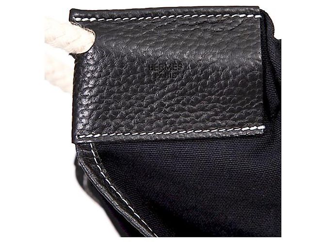 Hermès Amaca in pelle nera e pelle in edizione limitata Nero - vista 4
