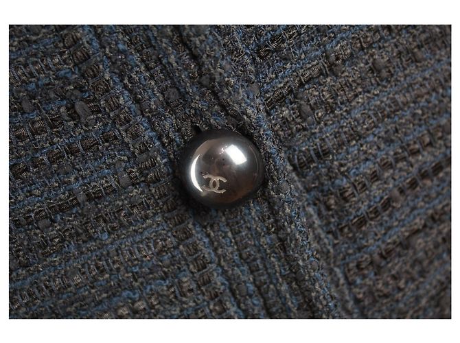 Blazer Chanel en tweed. Negro Azul Azul marino - vista 2