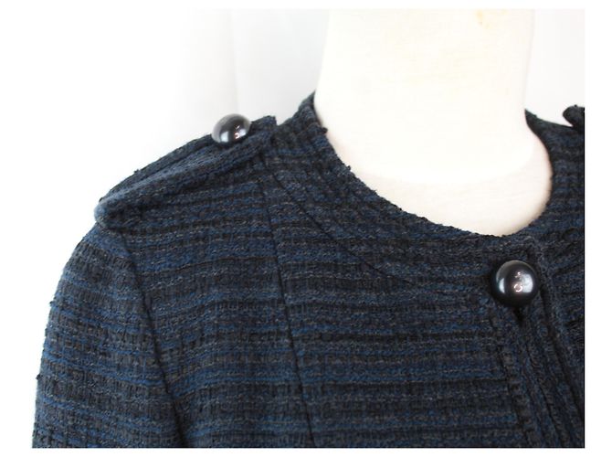 Blazer Chanel en tweed. Negro Azul Azul marino - vista 4
