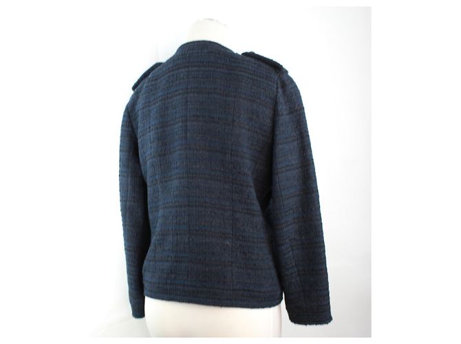 Blazer Chanel en tweed. Negro Azul Azul marino - vista 5