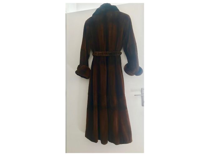 Abrigo largo de visón rasado Rebecca Cognac Coñac - vista 2